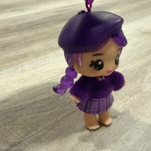 Yummiland Greta Grape Lipgloss Doll MGA Scented Mini Doll Purple Hair Keychain